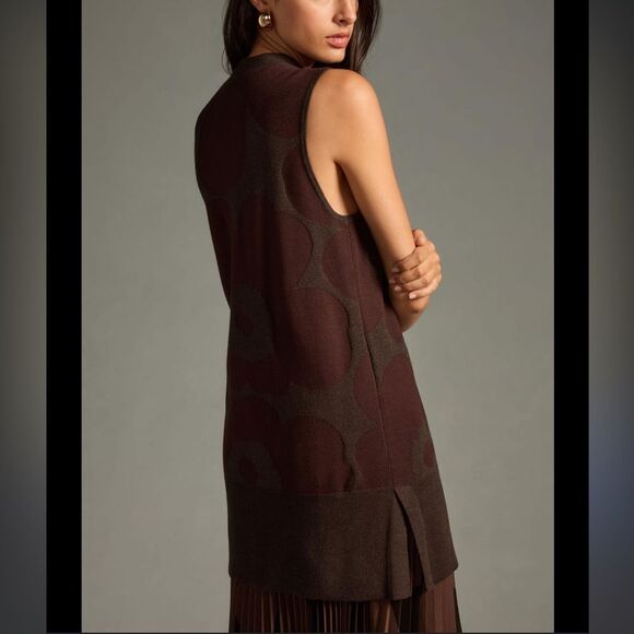 Marimekko Kartussi x Anthropologie Unikko Knit Tunic in Brown - Picture 5 of 10